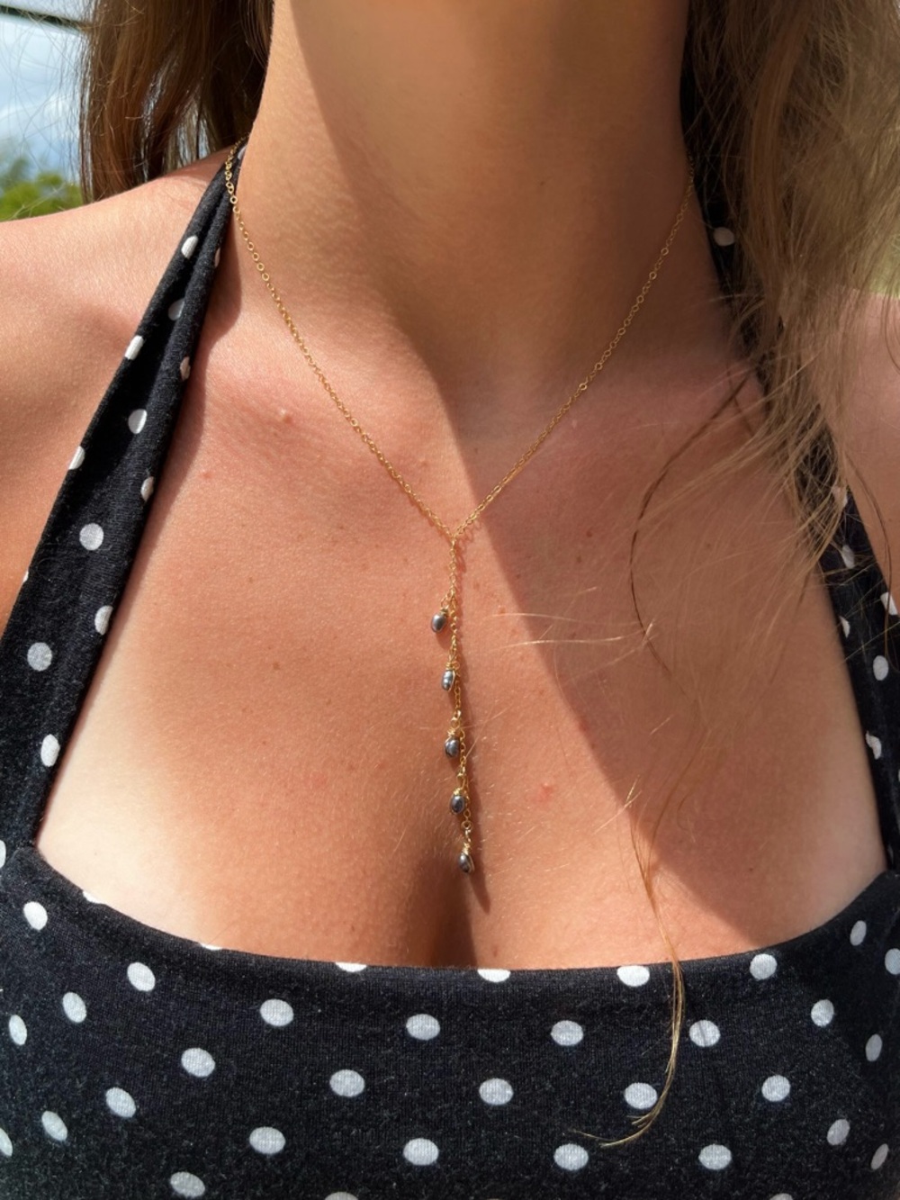 Peacock Pearl Necklace | Handmade Freshwater Pearl 14k Gold Filled Necklace